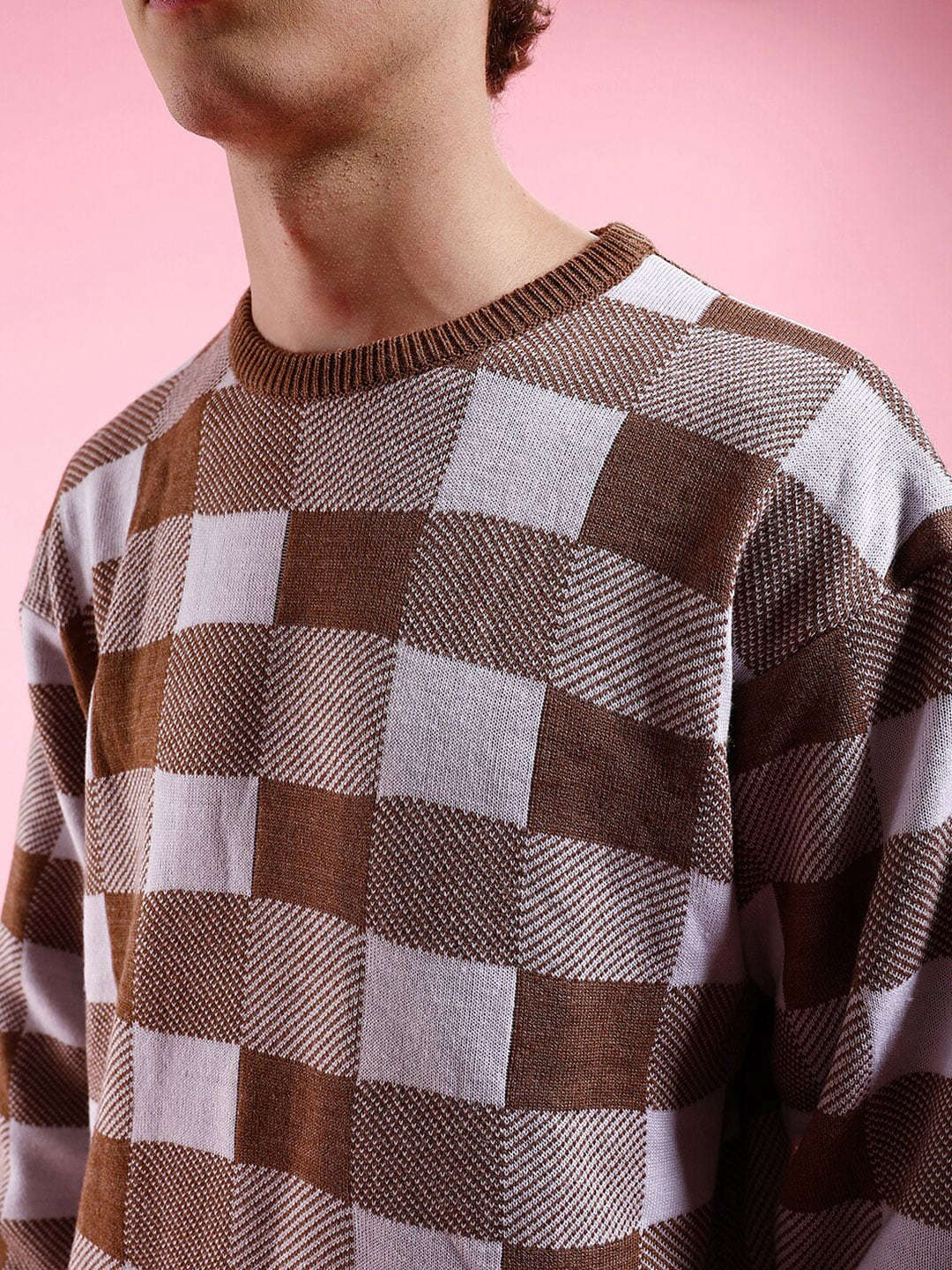 Shop Men's Checked Oversized Sweater Online.