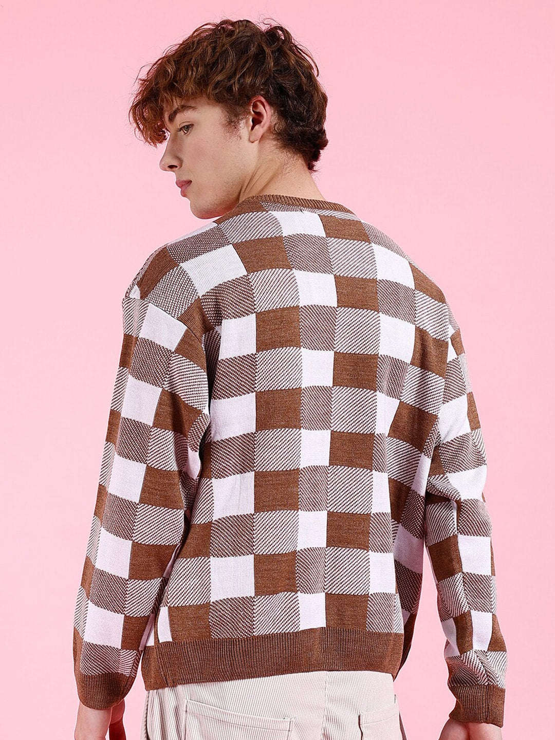 Shop Men's Checked Oversized Sweater Online.