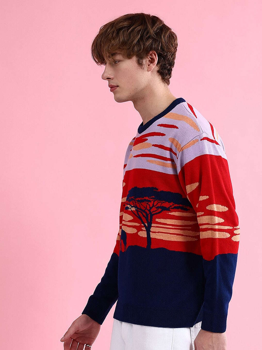 Shop Men's Printed Oversized Sweater Online.