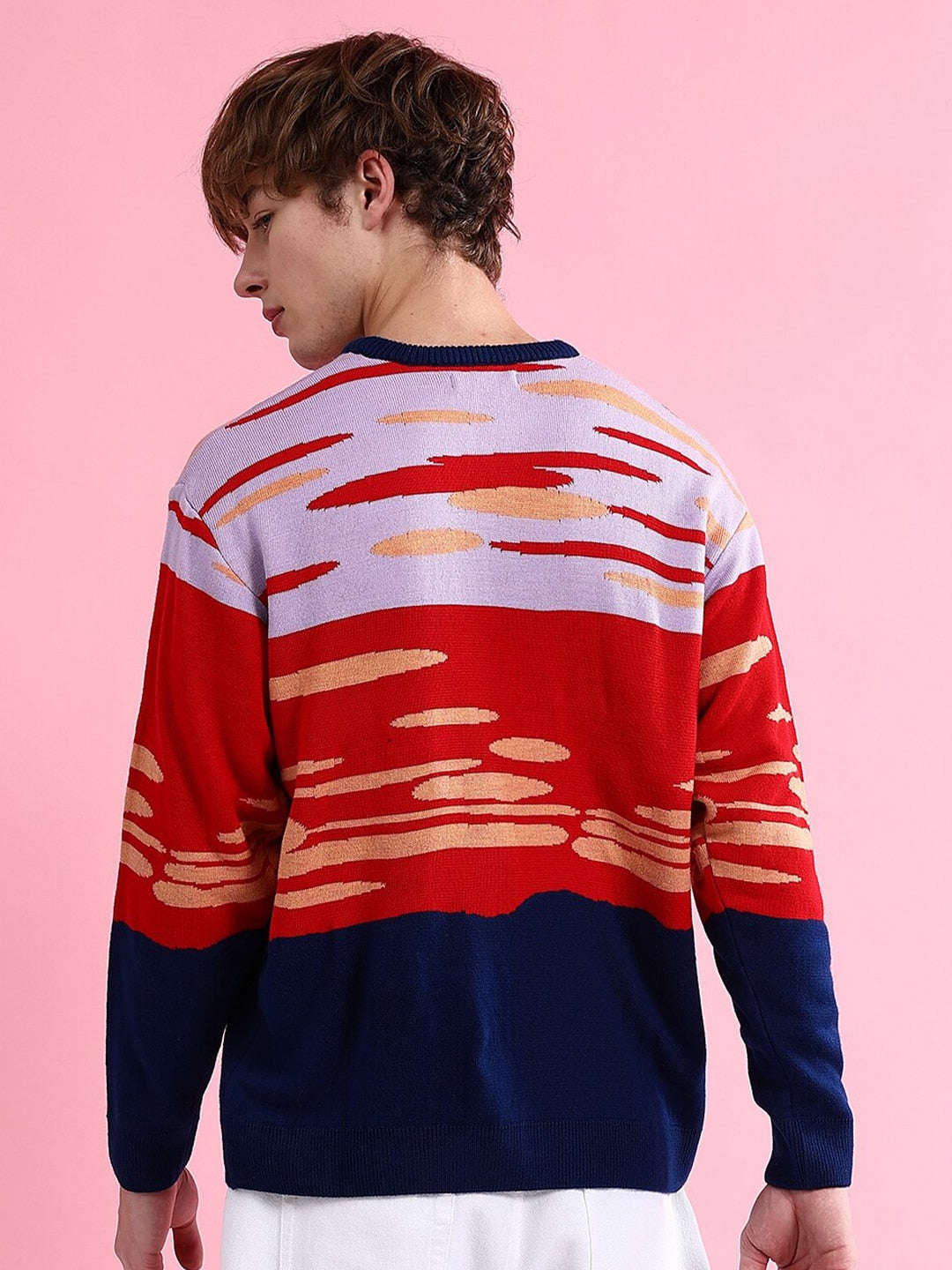 Shop Men's Printed Oversized Sweater Online.