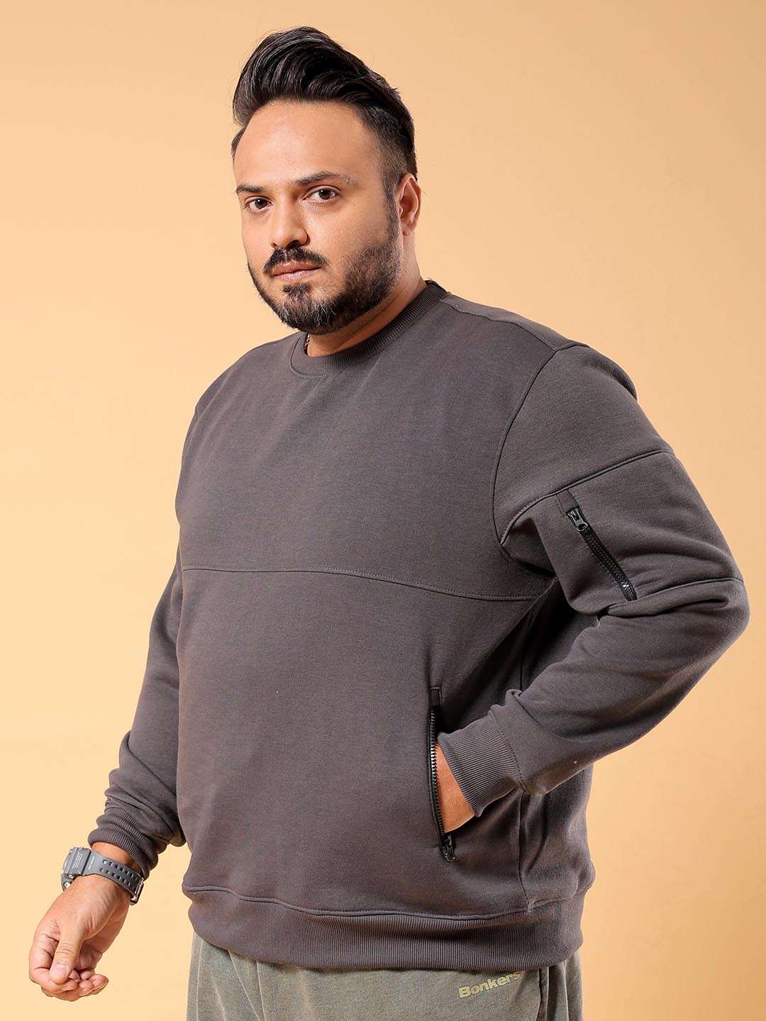 Shop Men's Solid Plus Size Sweatshirt Online.