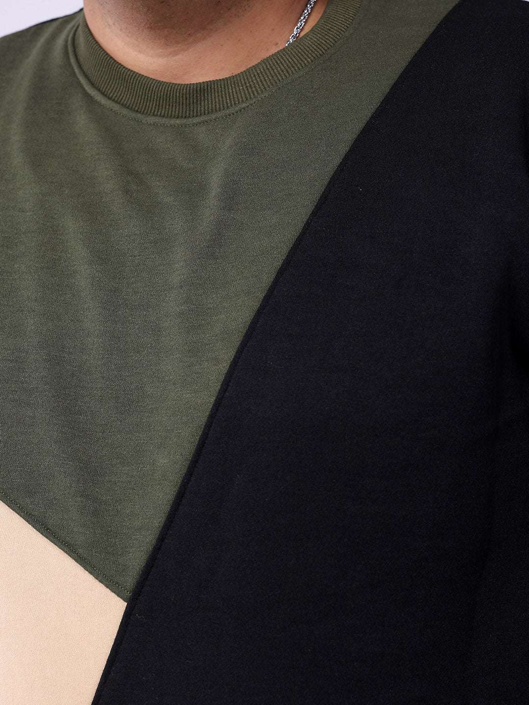 Shop Men's Colourblocked Plus Size Sweatshirt Online.