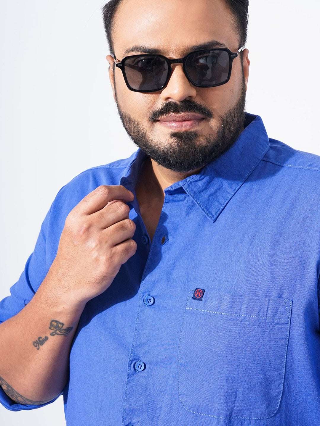 Shop Men Plus Size Solid Linen Shirt Online.