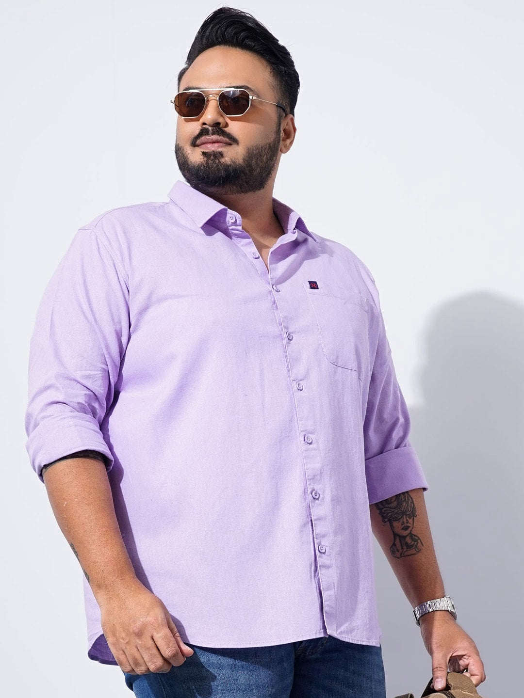 Shop Men Plus Size Solid Linen Shirt Online.