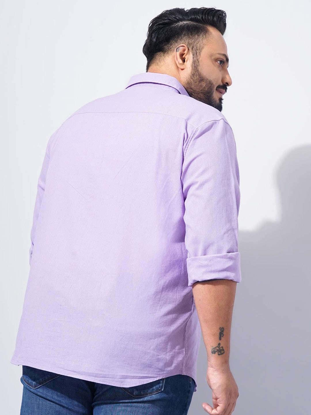 Shop Men Plus Size Solid Linen Shirt Online.