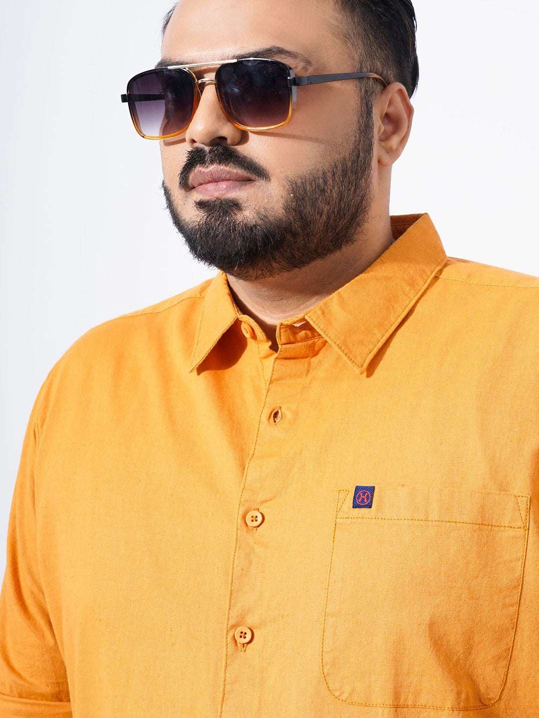 Shop Men Plus Size Solid Linen Shirt Online.