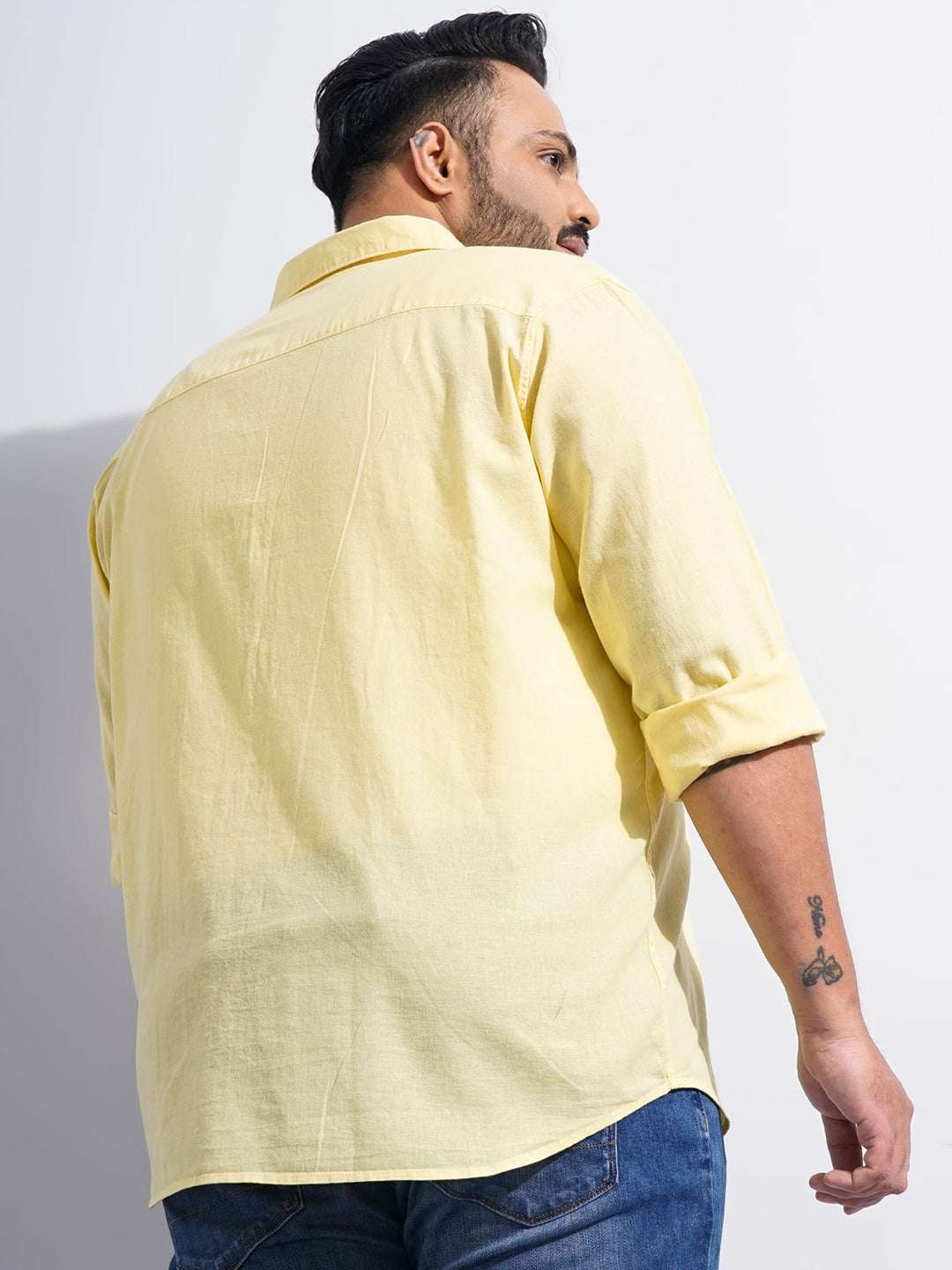 Shop Men Plus Size Solid Linen Shirt Online.