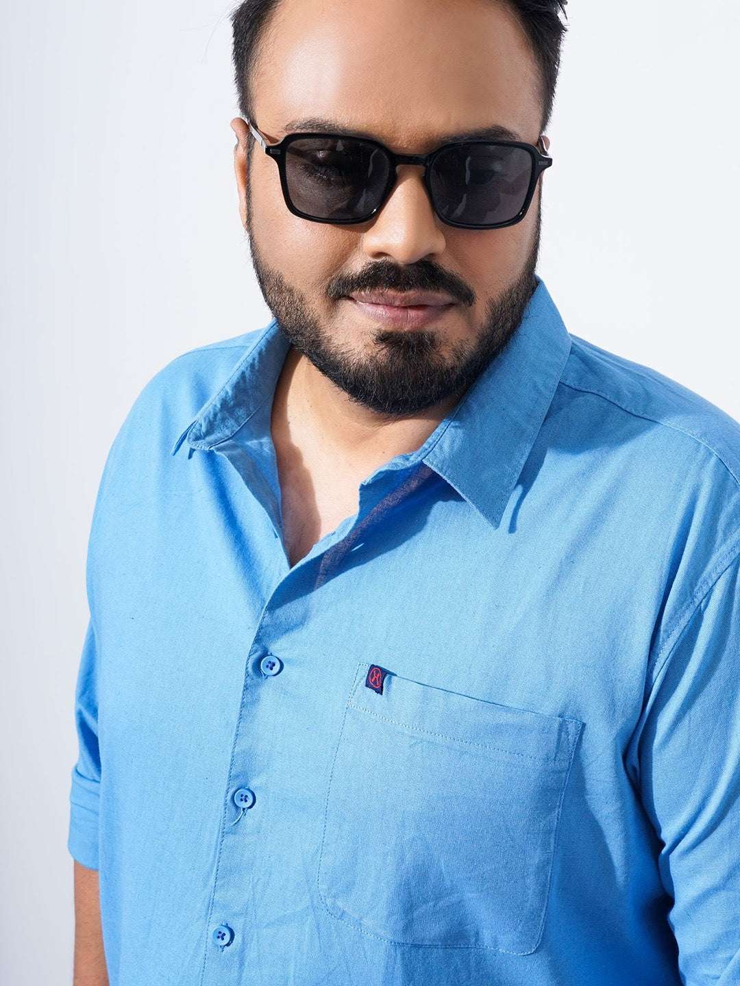 Shop Men Plus Size Solid Linen Shirt Online.