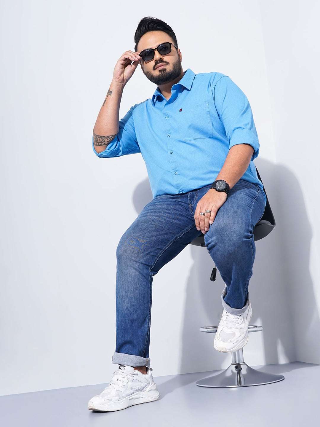 Shop Men Plus Size Solid Linen Shirt Online.