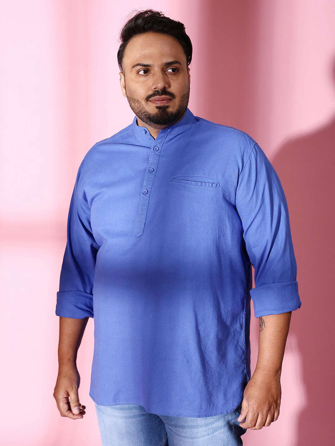 Shop Men Plus Size Linen Kurta Online.