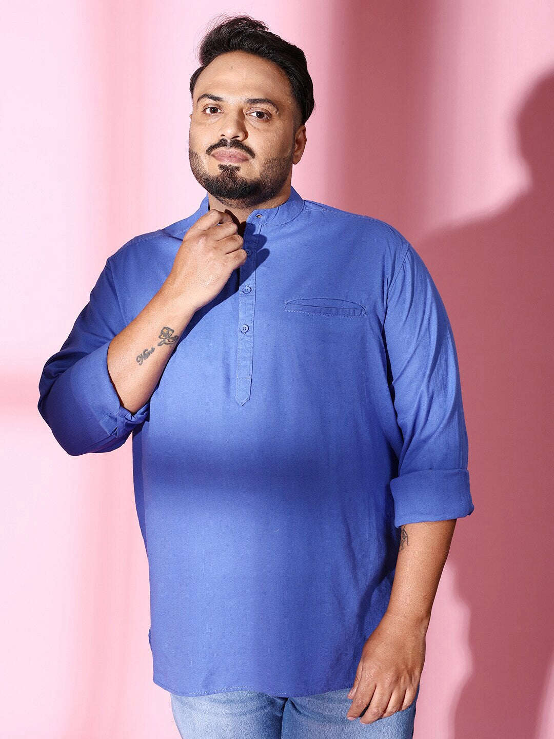 Shop Men Plus Size Linen Kurta Online.