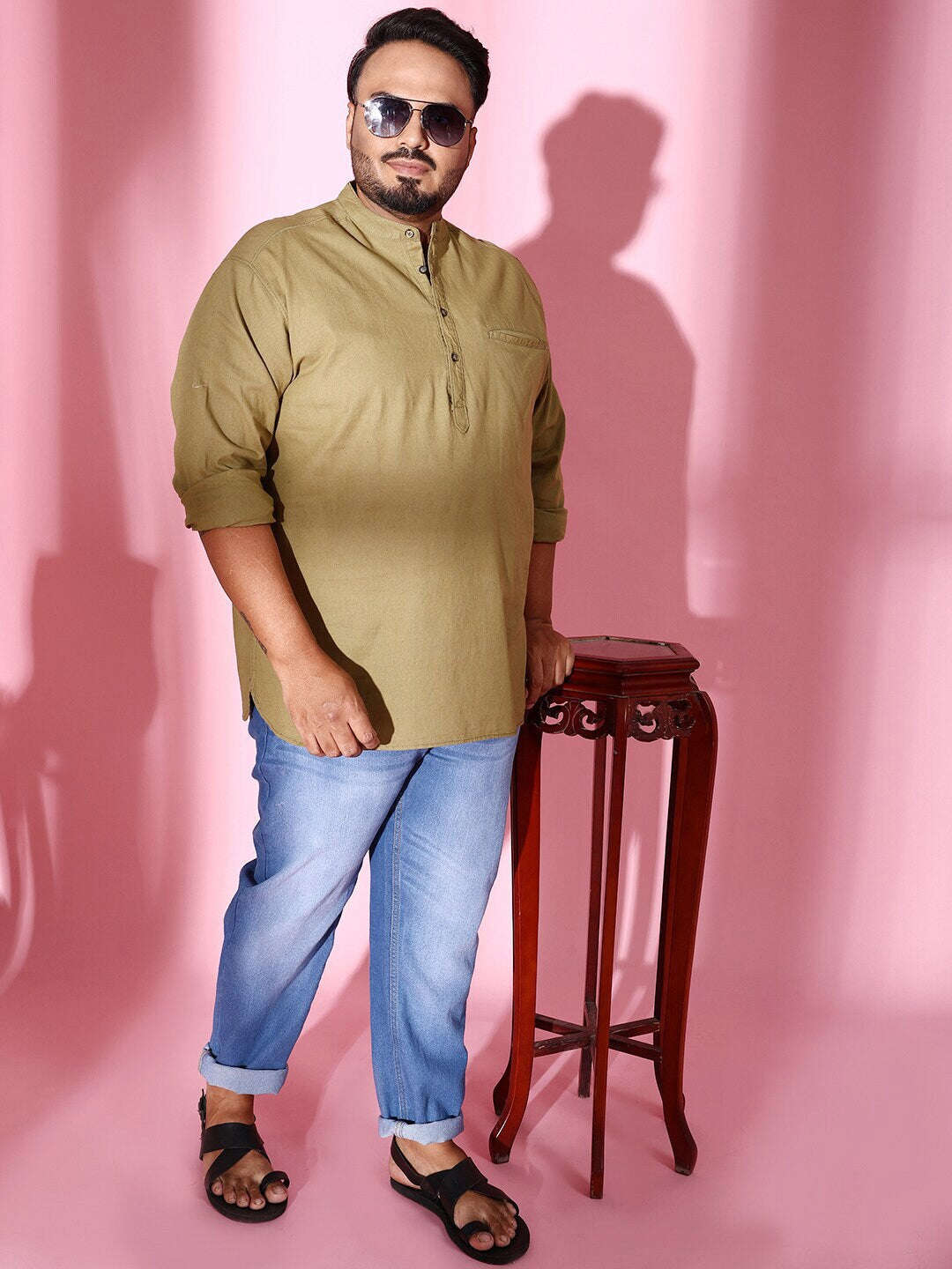 Shop Men Plus Size Linen Kurta Online.