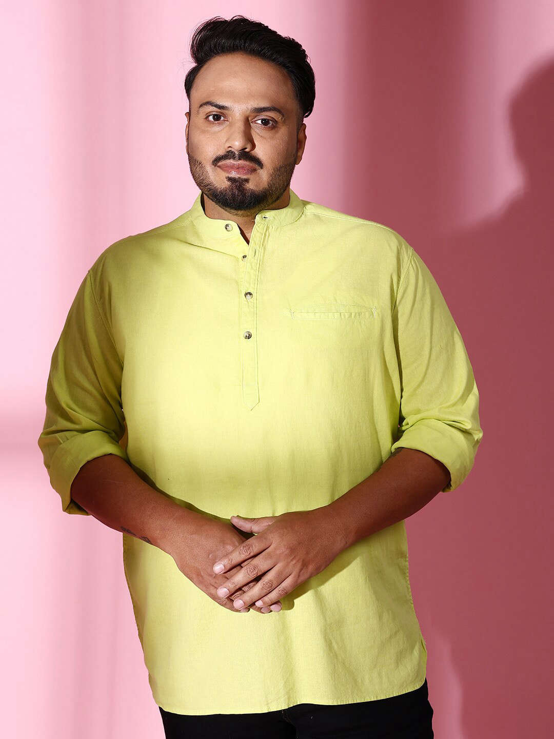 Shop Men Plus Size Linen Kurta Online.