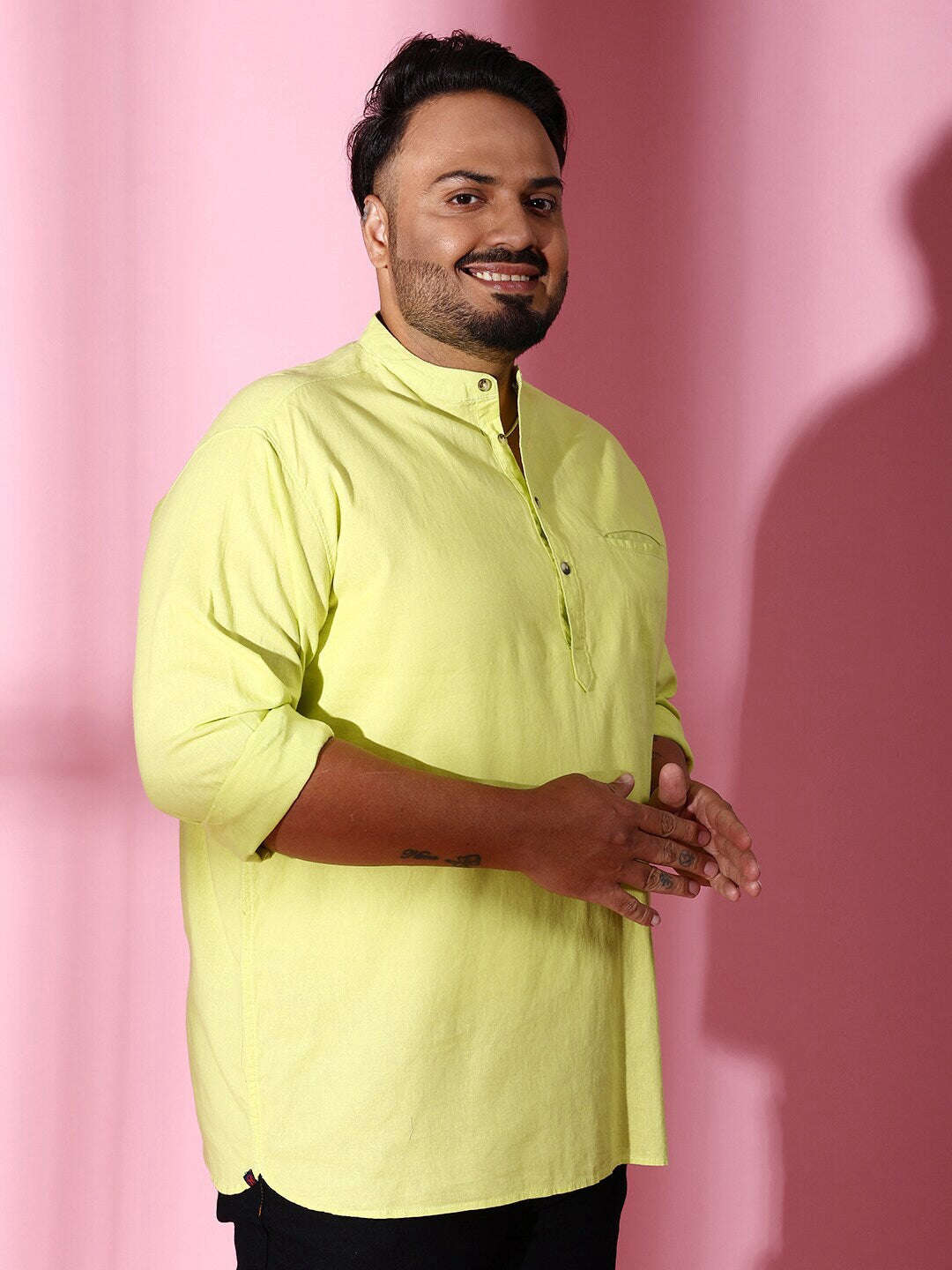 Shop Men Plus Size Linen Kurta Online.