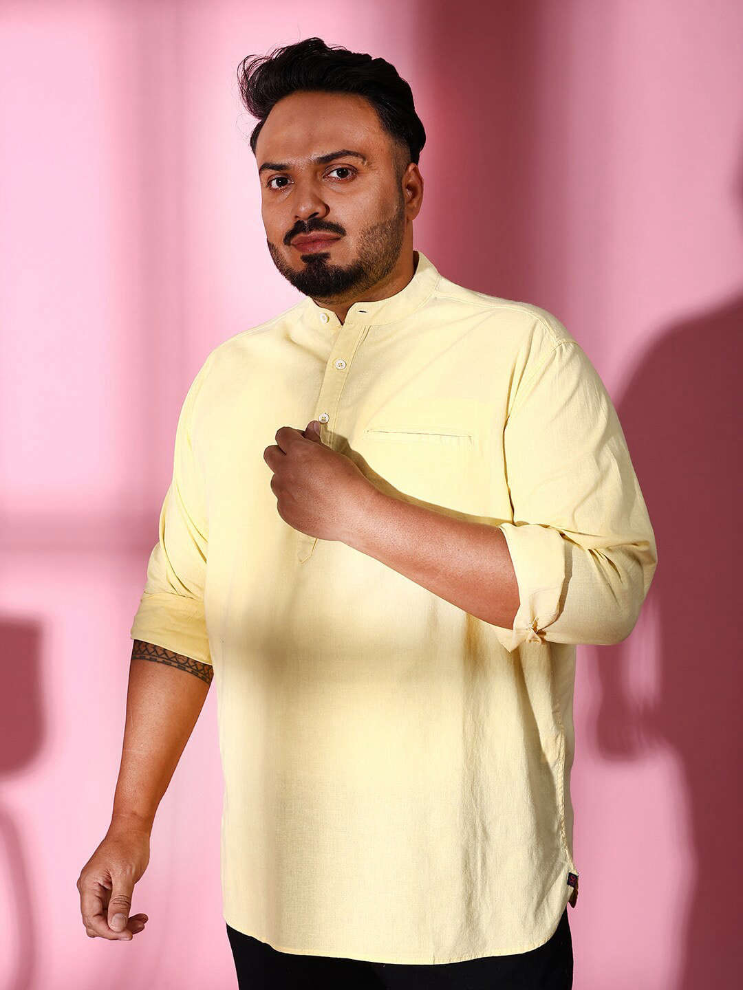 Shop Men Plus Size Linen Kurta Online.