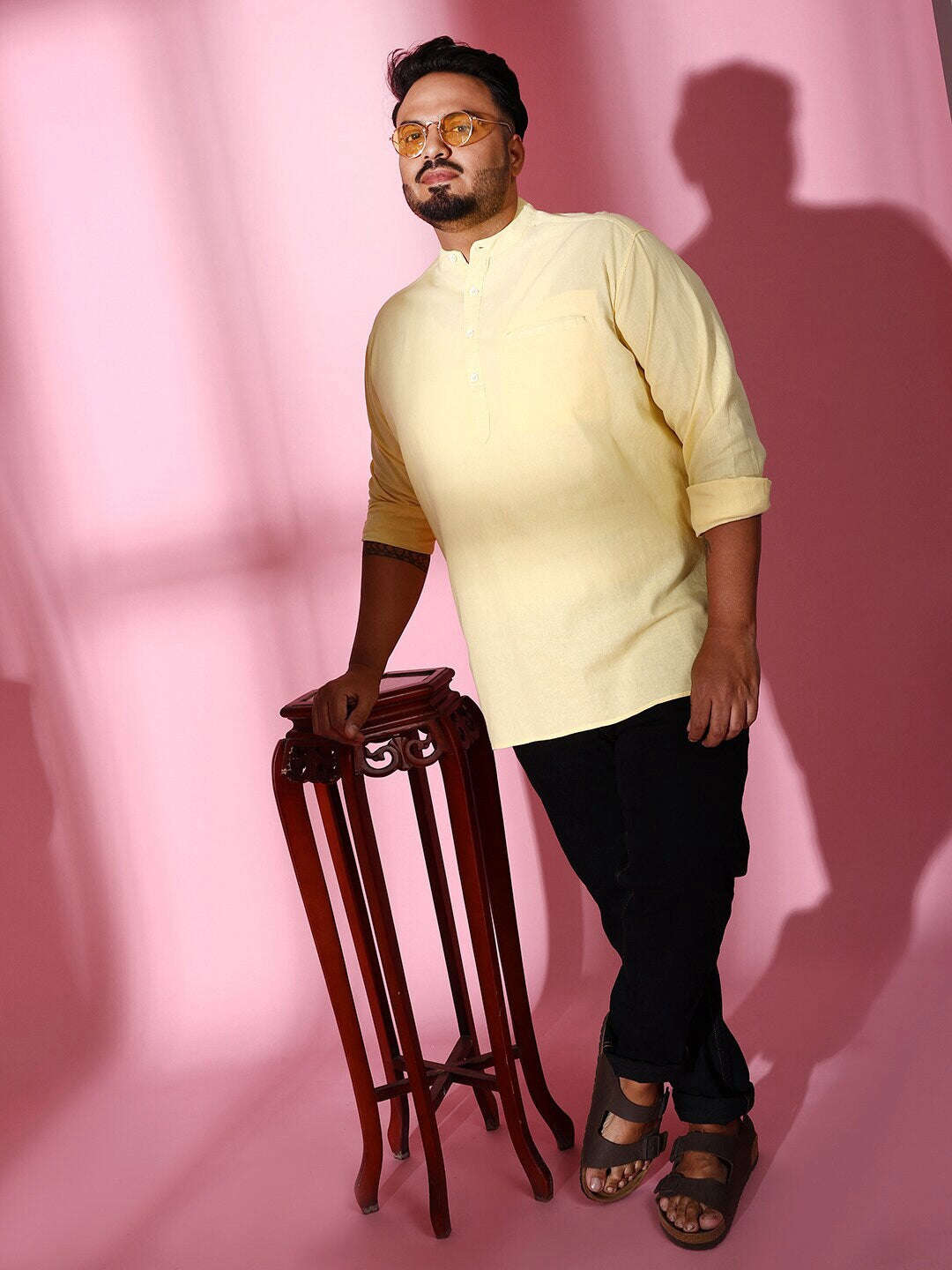 Shop Men Plus Size Linen Kurta Online.