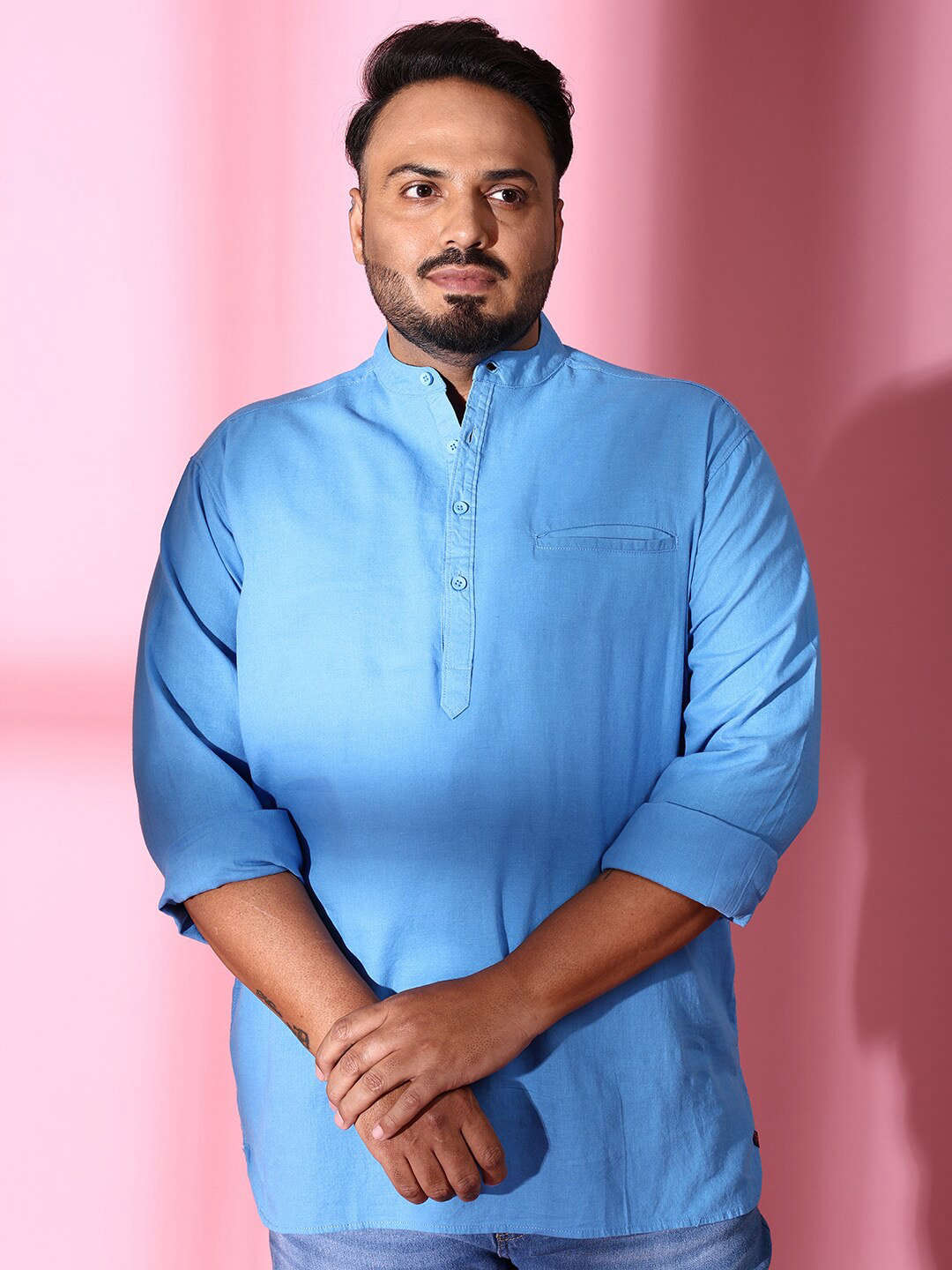 Shop Men Plus Size Linen Kurta Online.