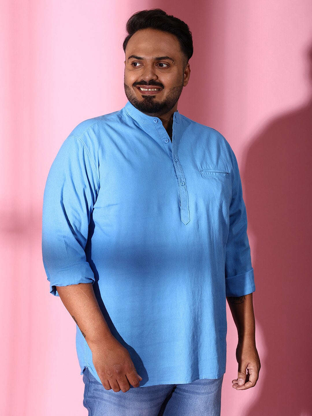 Shop Men Plus Size Linen Kurta Online.