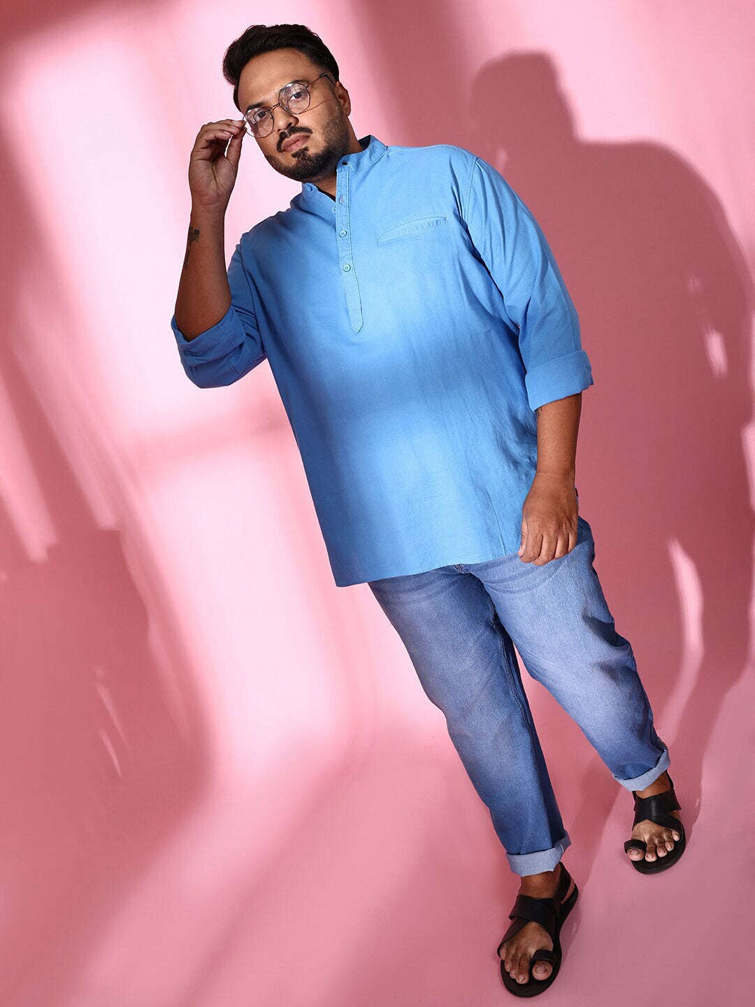 Shop Men Plus Size Linen Kurta Online.