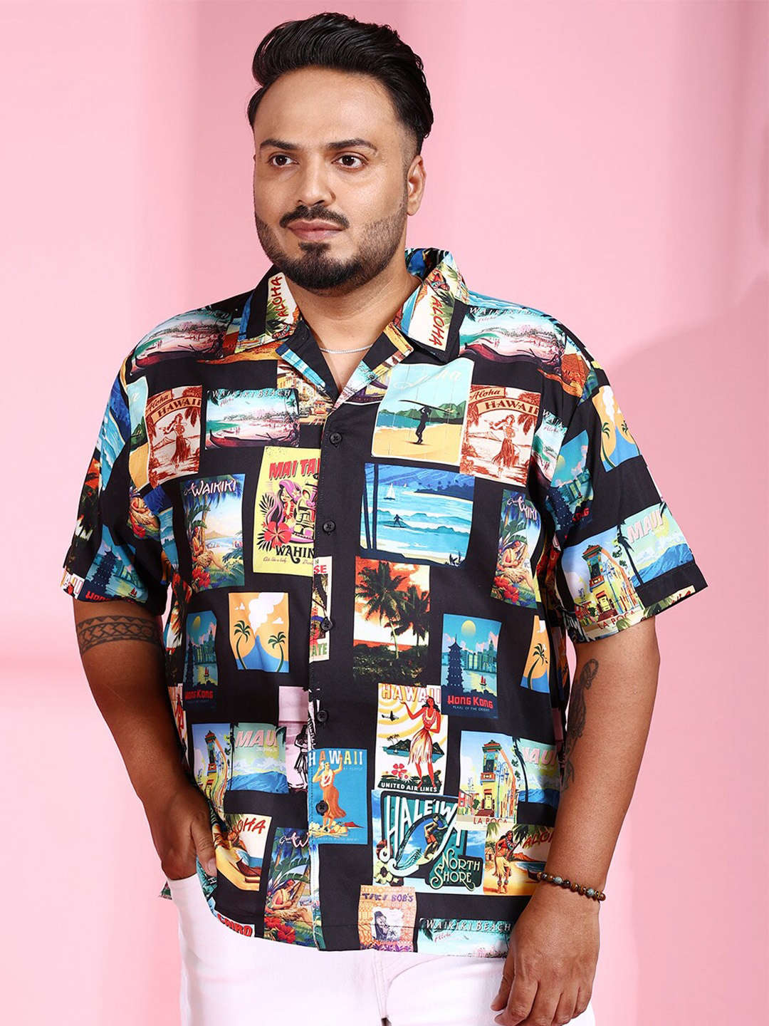 Shop Men Plus Size Printed Shirt Online.