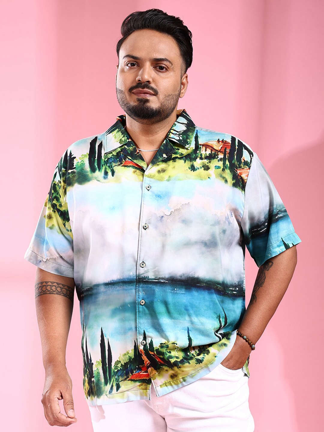 Shop Men Plus Size Printed Shirt Online.