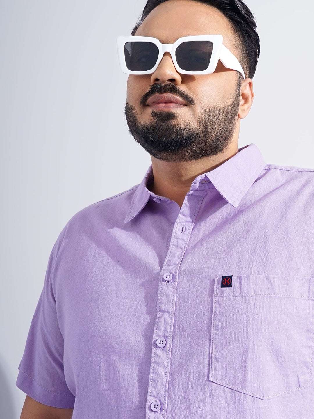 Shop Men Plus Size Solid Linen Shirt Online.