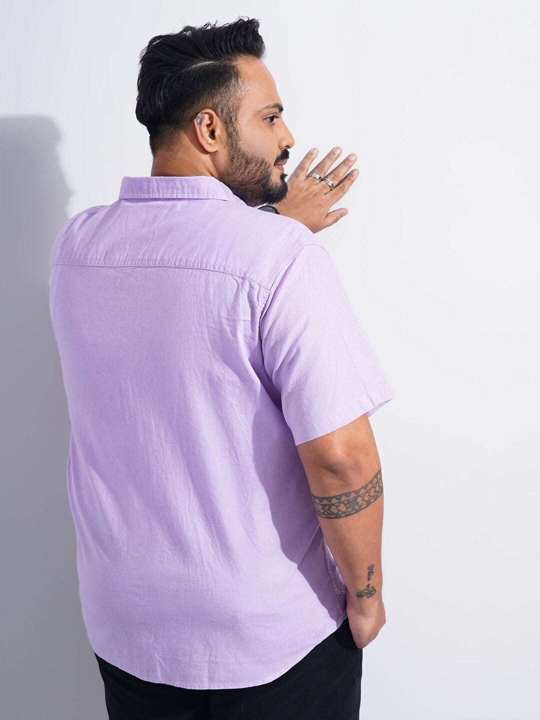 Shop Men Plus Size Solid Linen Shirt Online.