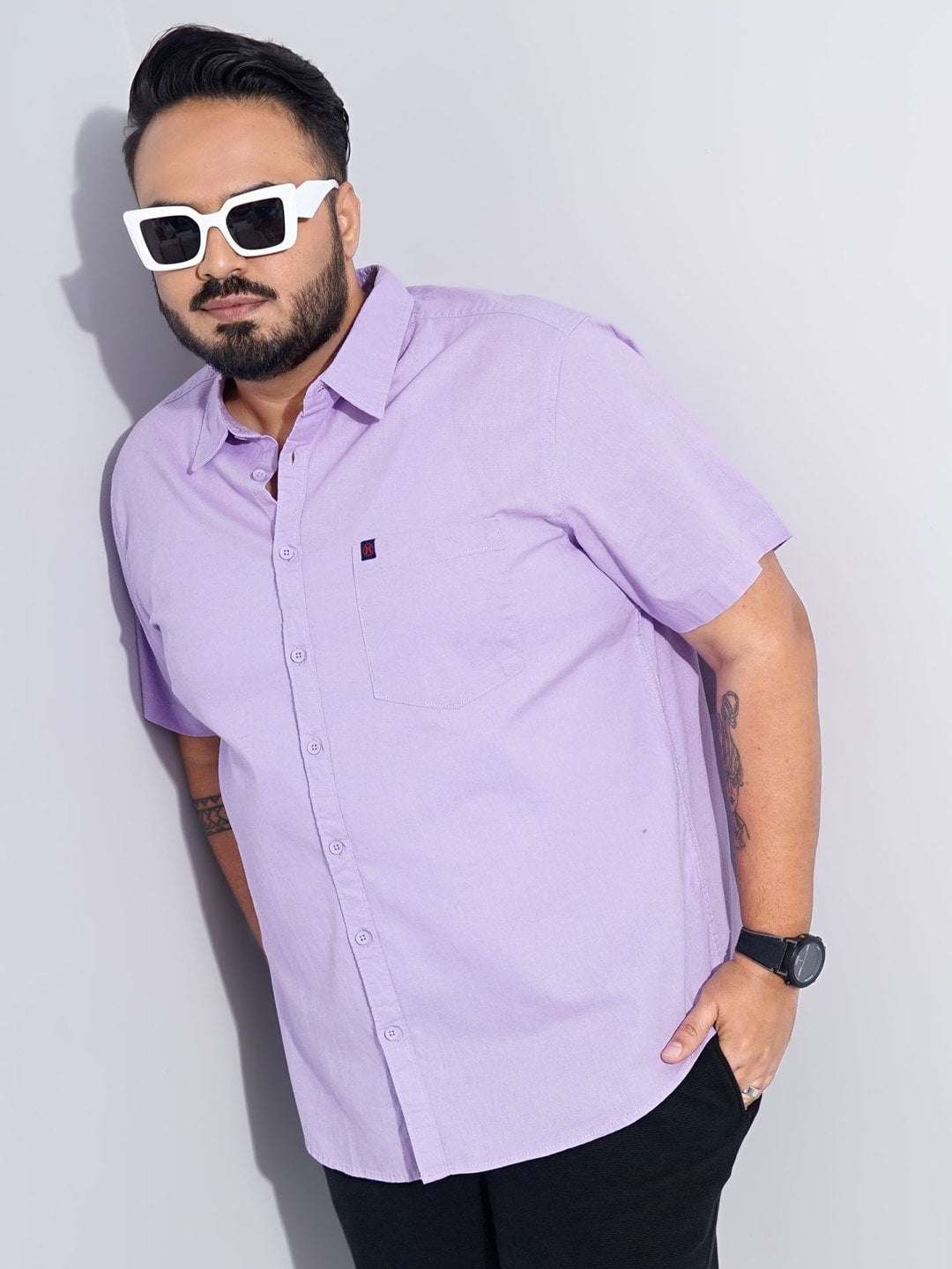 Shop Men Plus Size Solid Linen Shirt Online.