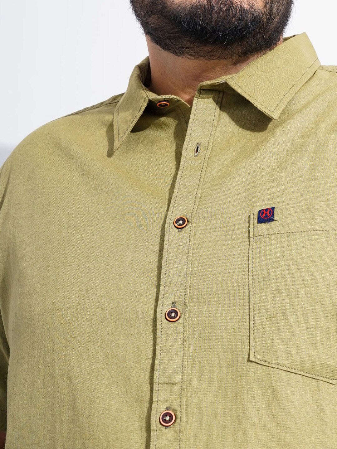 Shop Men Plus Size Solid Linen Shirt Online.