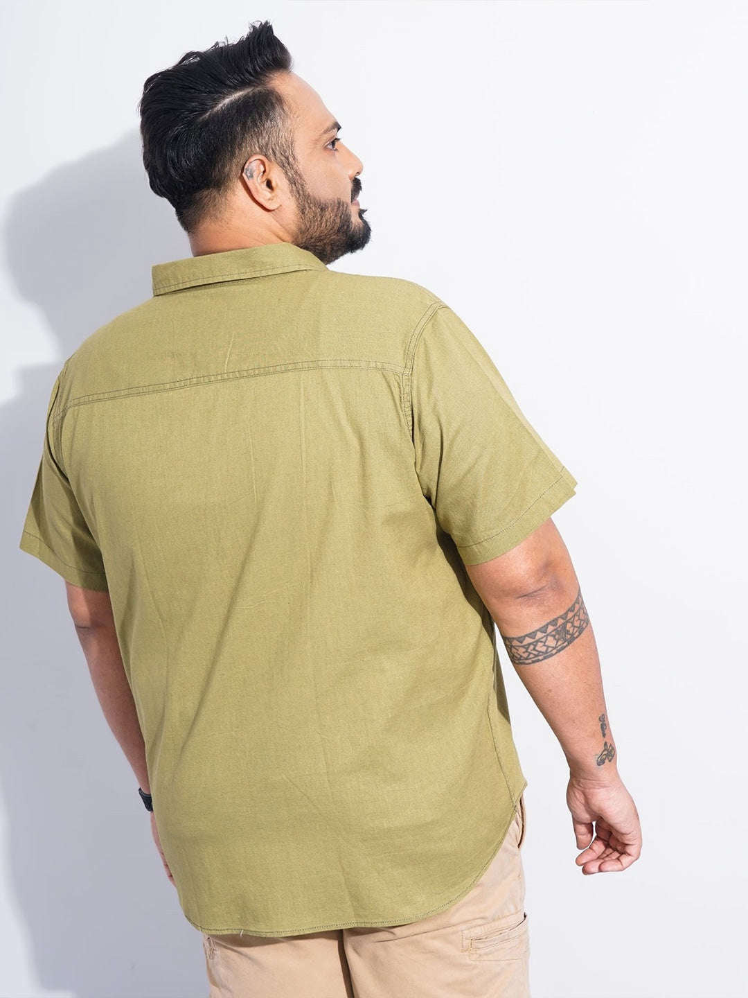 Shop Men Plus Size Solid Linen Shirt Online.