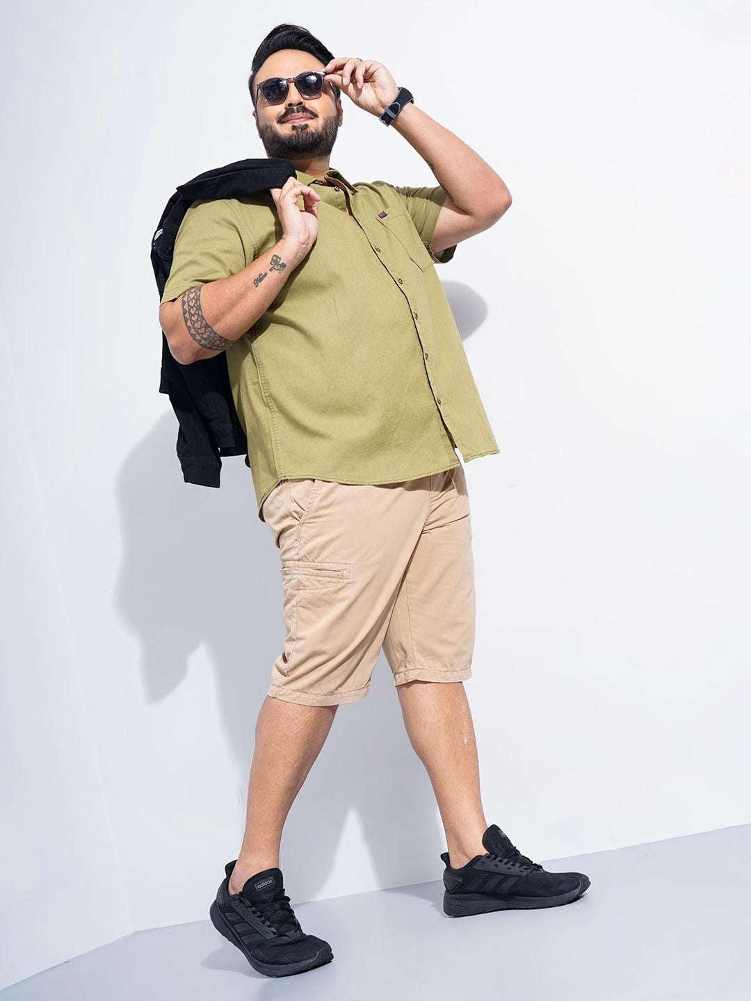 Shop Men Plus Size Solid Linen Shirt Online.