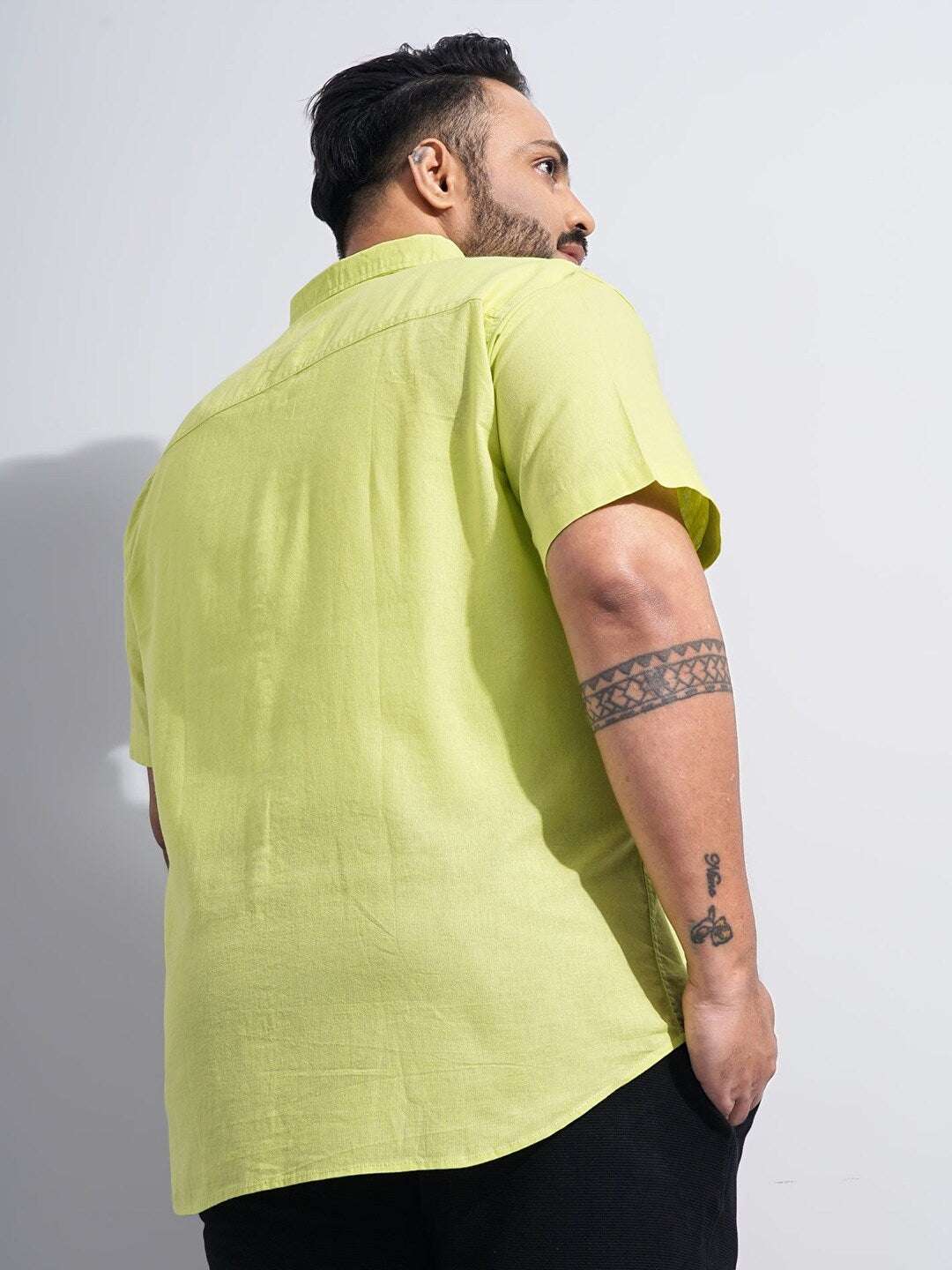 Shop Men Plus Size Solid Linen Shirt Online.