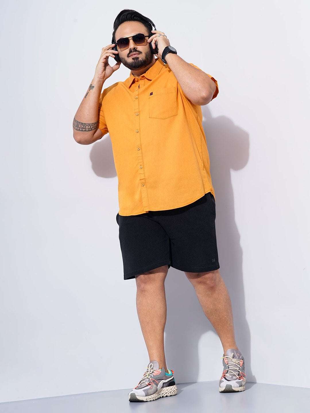 Shop Men Plus Size Solid Linen Shirt Online.