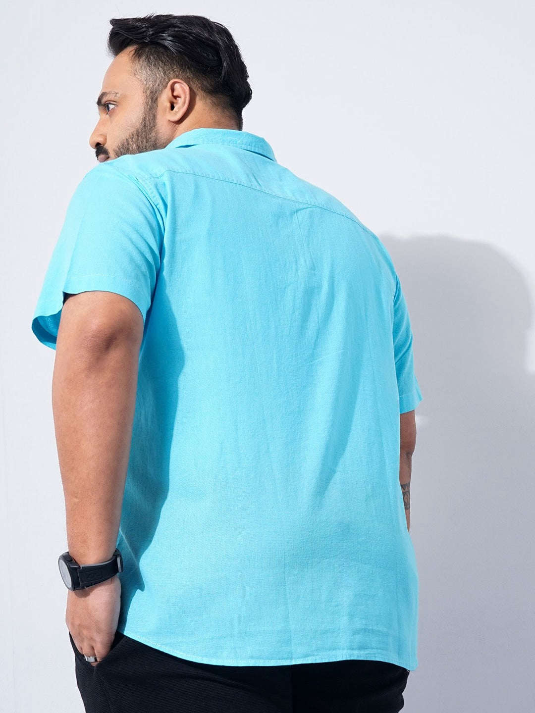 Shop Men Plus Size Solid Linen Shirt Online.