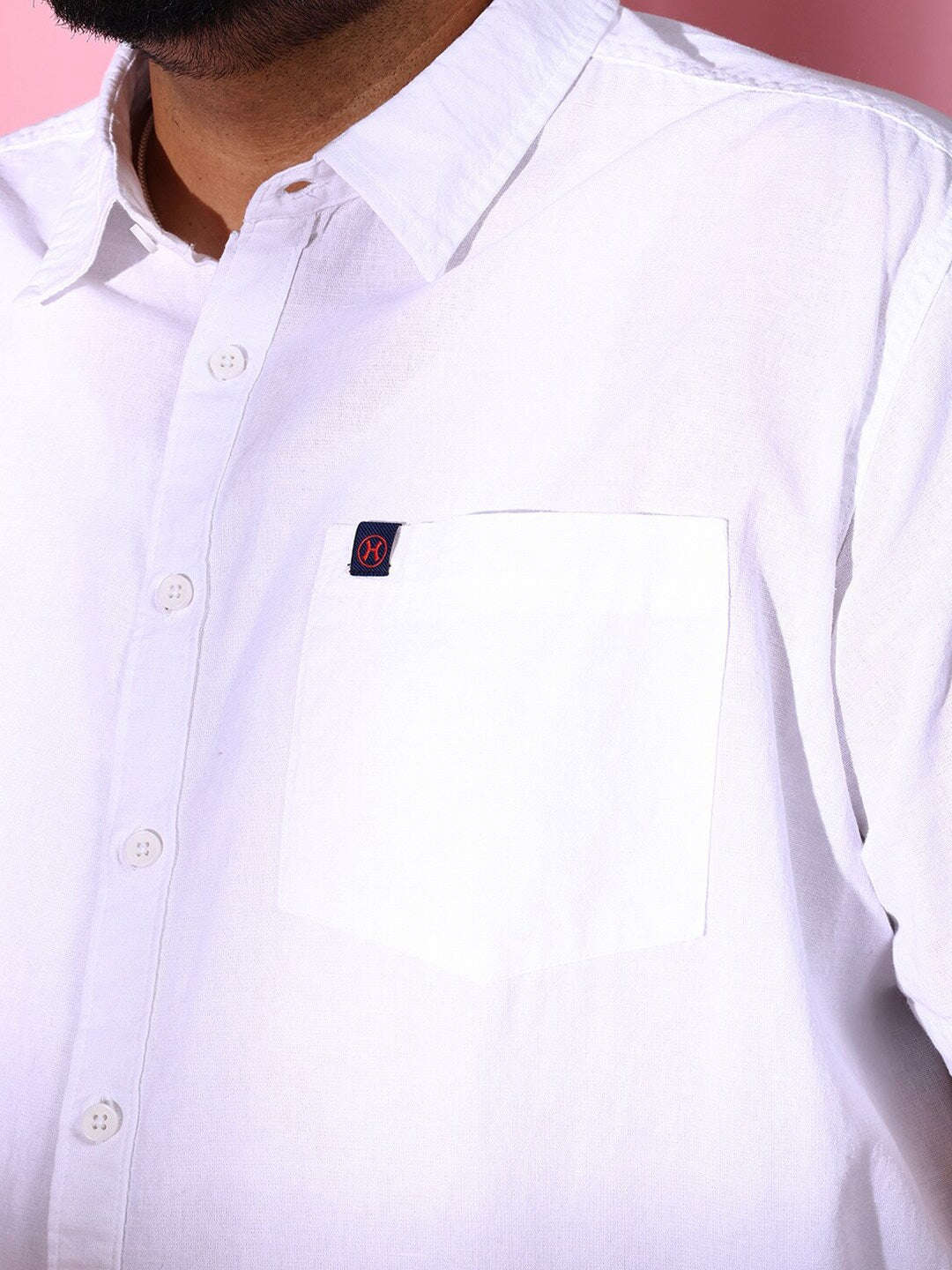 Shop Men Plus Size Solid Linen Shirt Online.