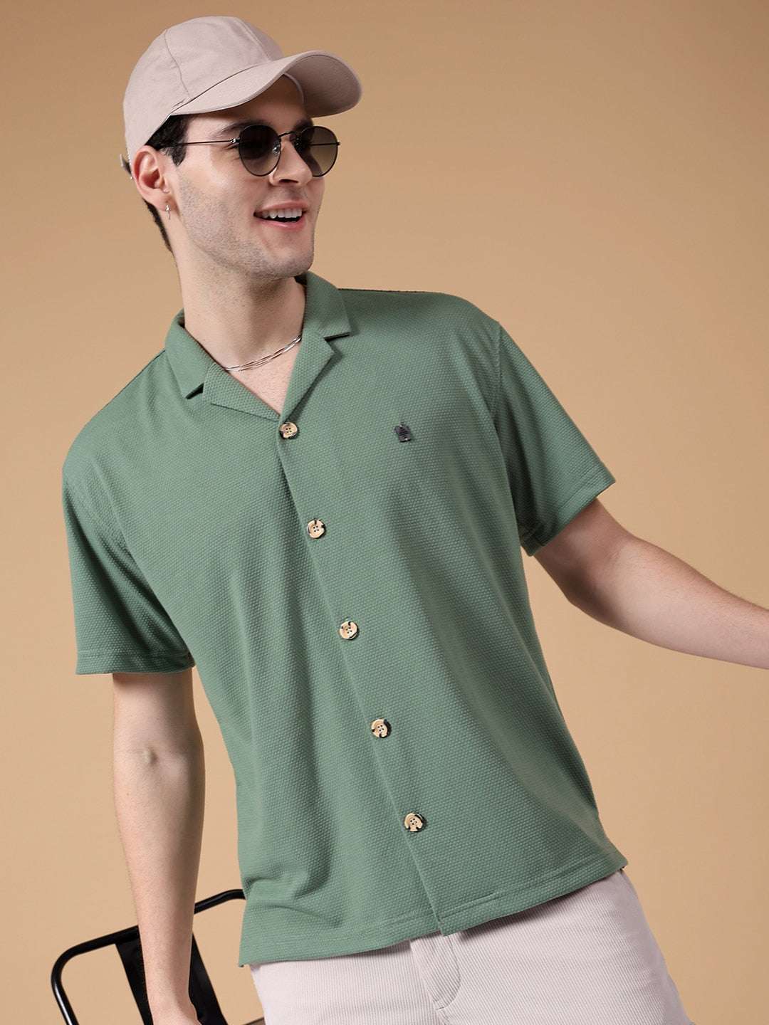 Shop Men Self Design Shirt Online.