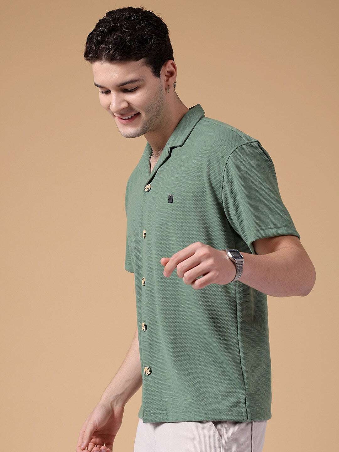 Shop Men Self Design Shirt Online.