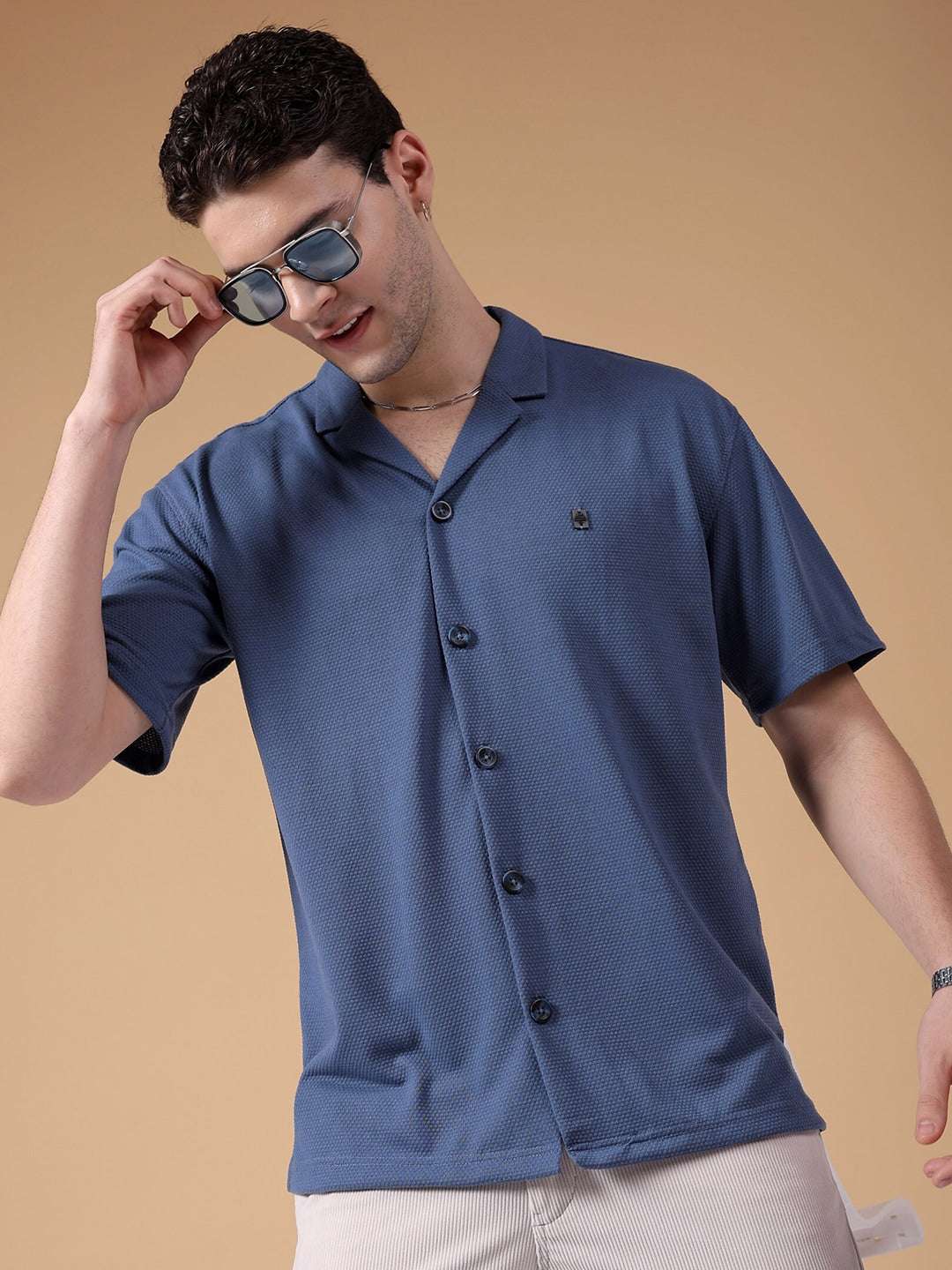 Shop Men Self Design Shirt Online.