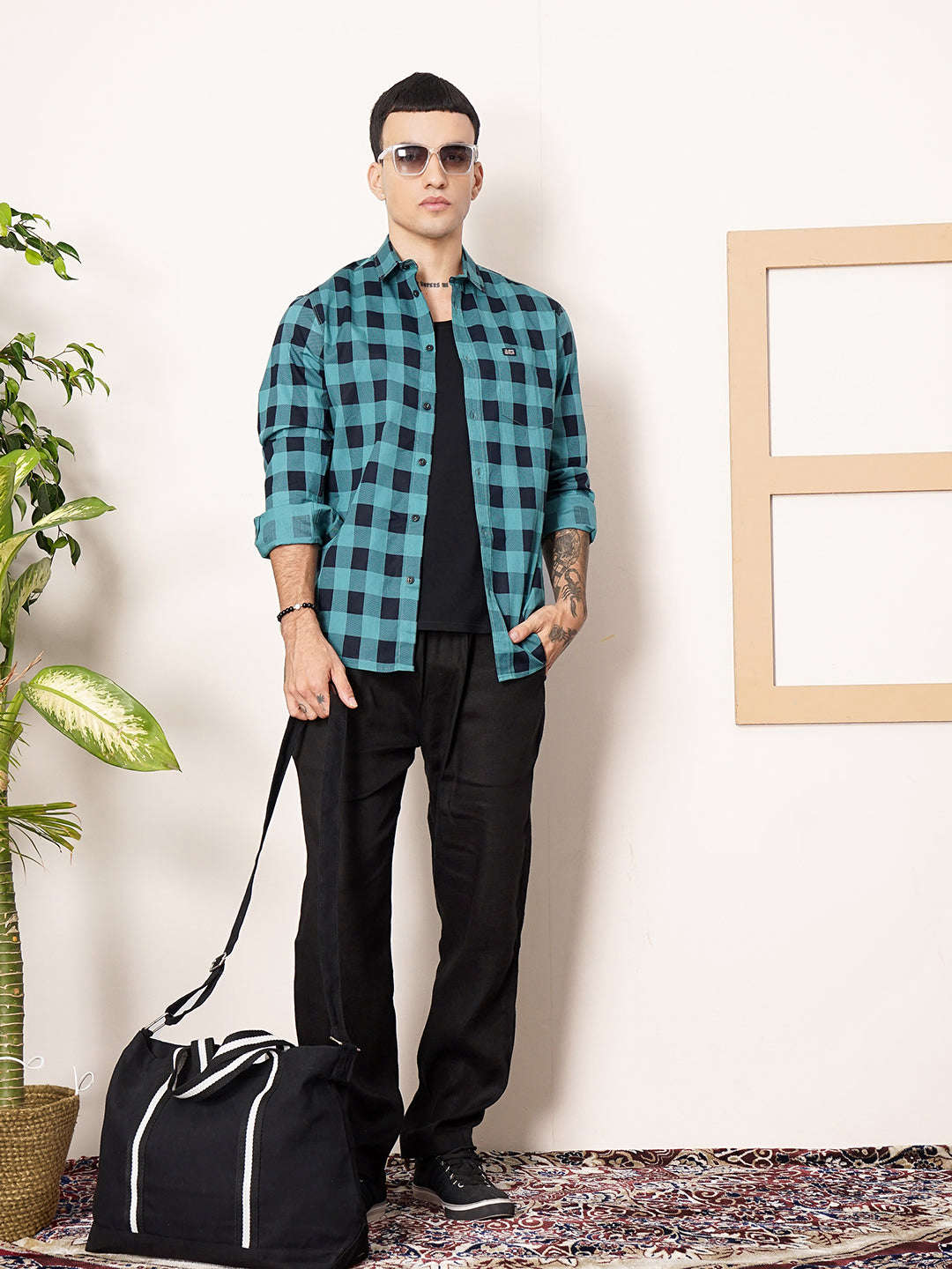 Shop Men Checked Casual Shirt Online.