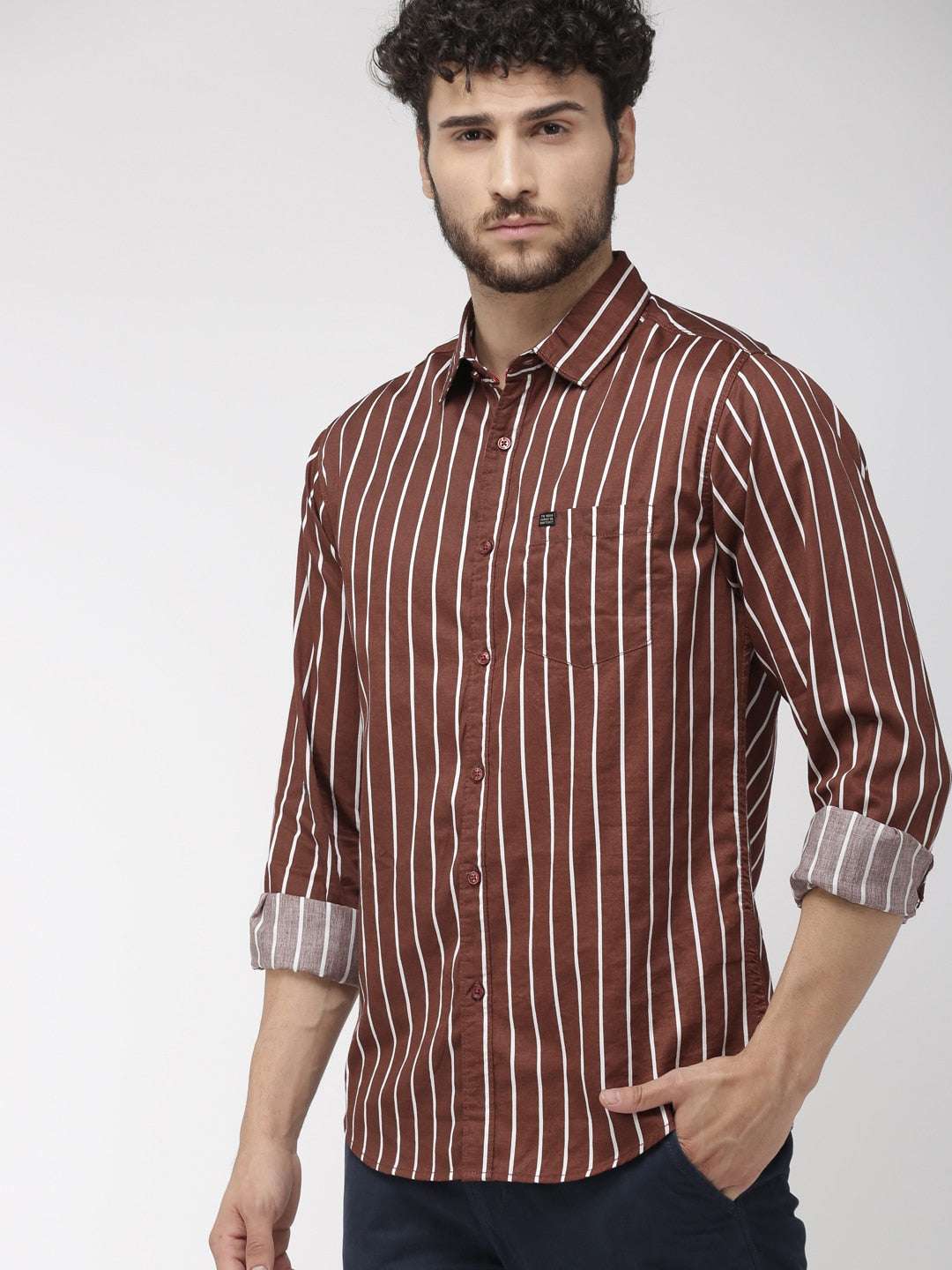 Shop Men Casual Striped Shirt Online.