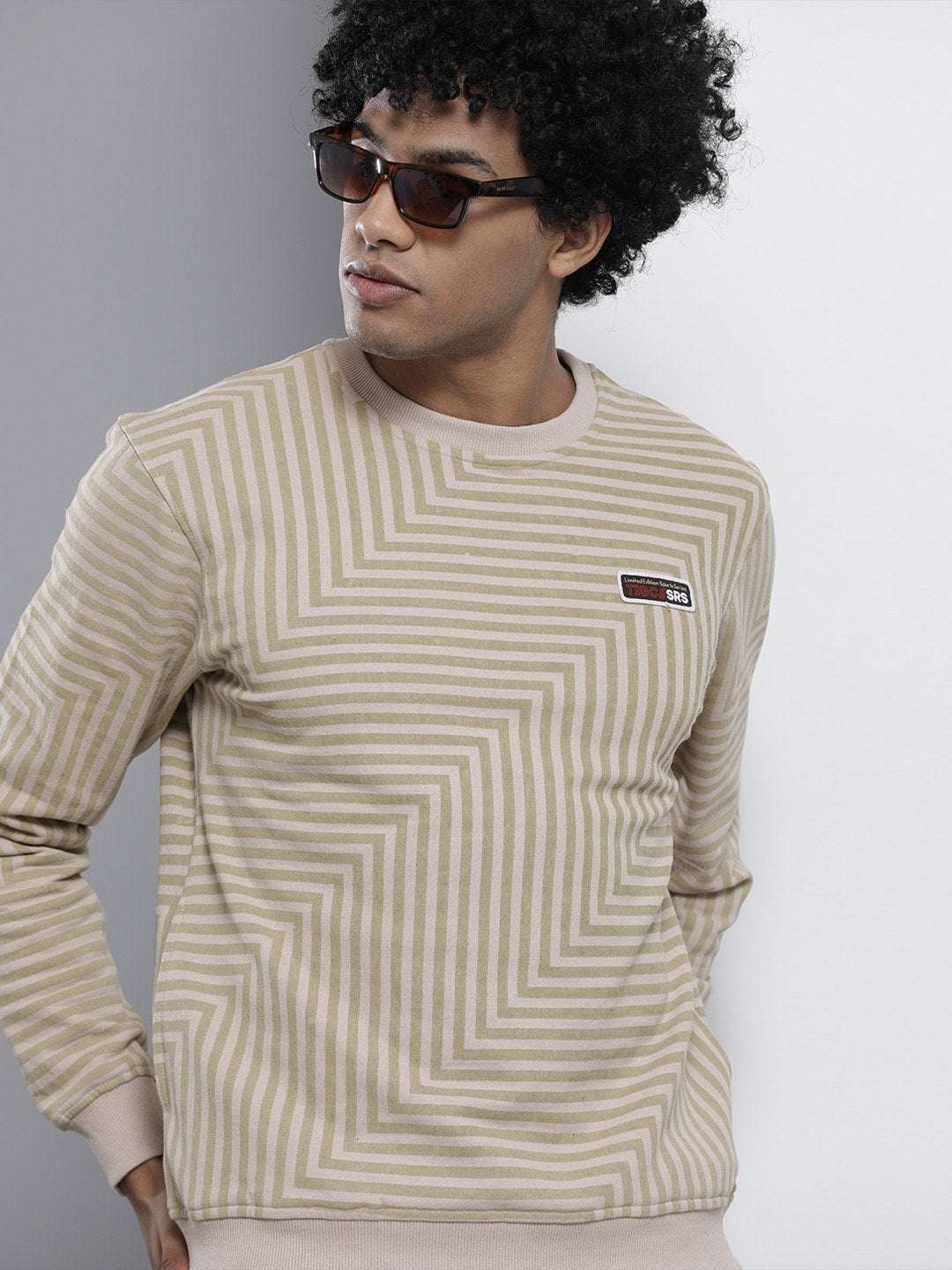 Shop Men's Striped Regular Fit Sweatshirt Online.