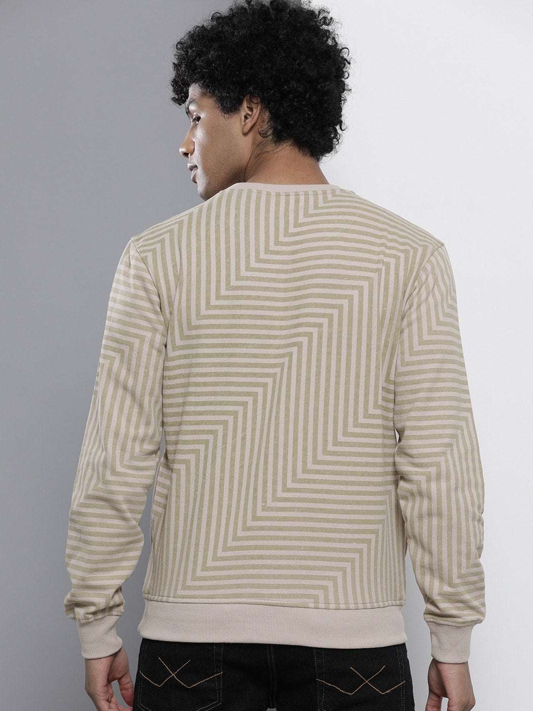 Shop Men's Striped Regular Fit Sweatshirt Online.