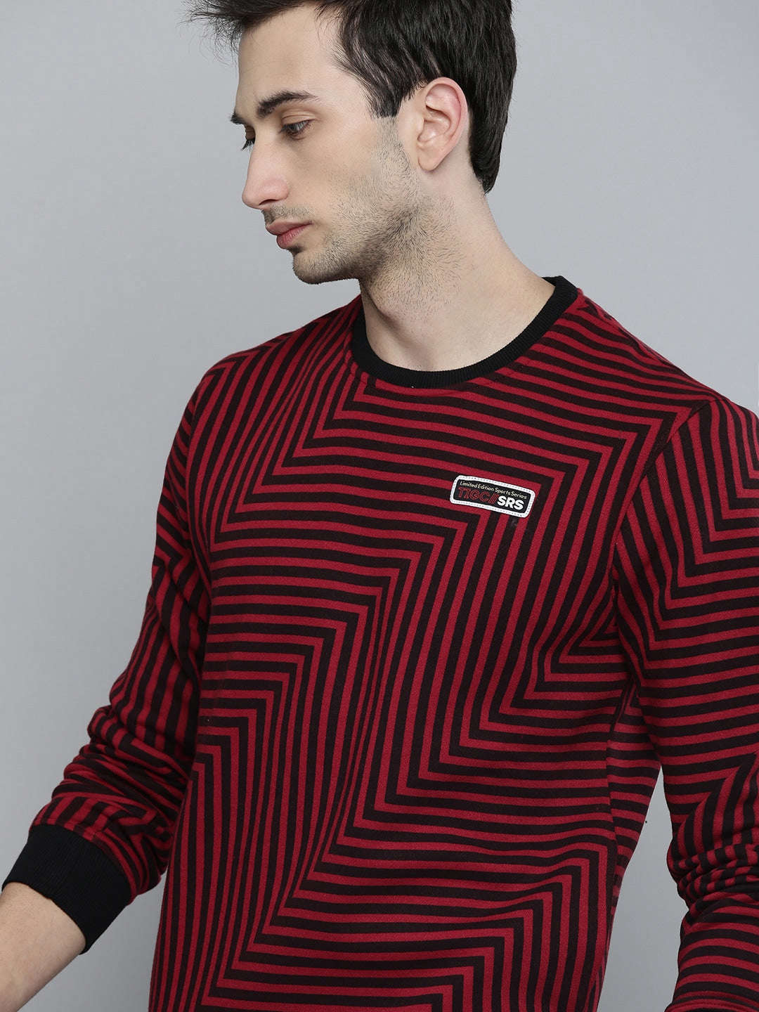 Shop Men's Striped Regular Fit Sweatshirt Online.