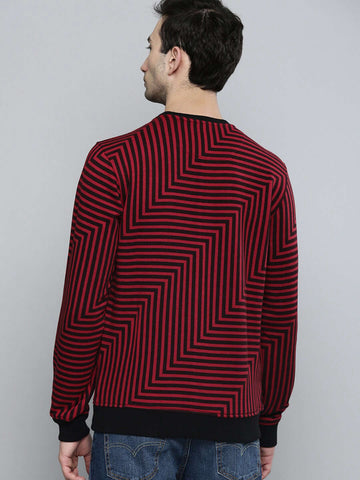 Shop Men's Striped Regular Fit Sweatshirt Online.