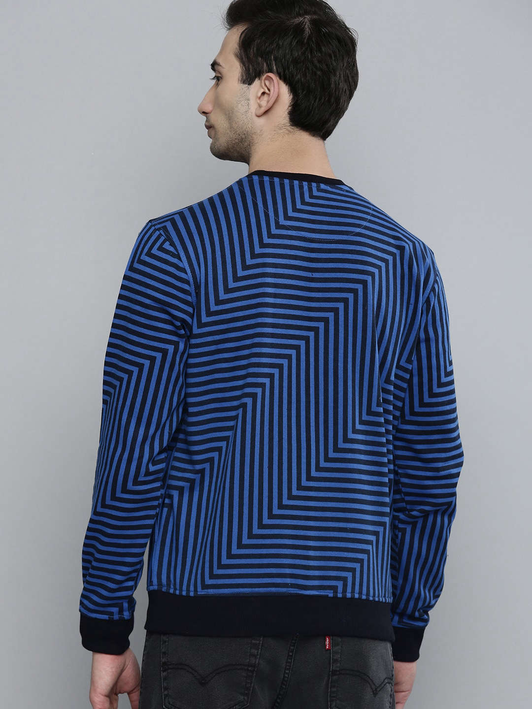 Shop Men's Striped Regular Fit Sweatshirt Online.