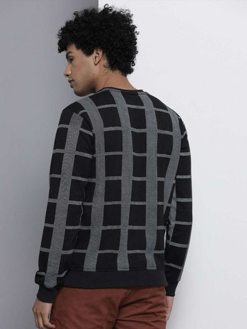 Shop Men's Checked Regular Fit Sweatshirt Online.