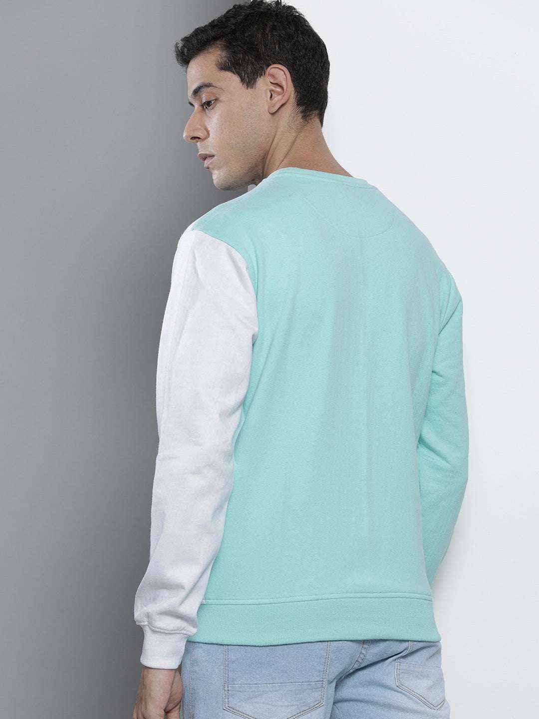 Shop Men's Colourblocked Regular Fit Sweatshirt Online.