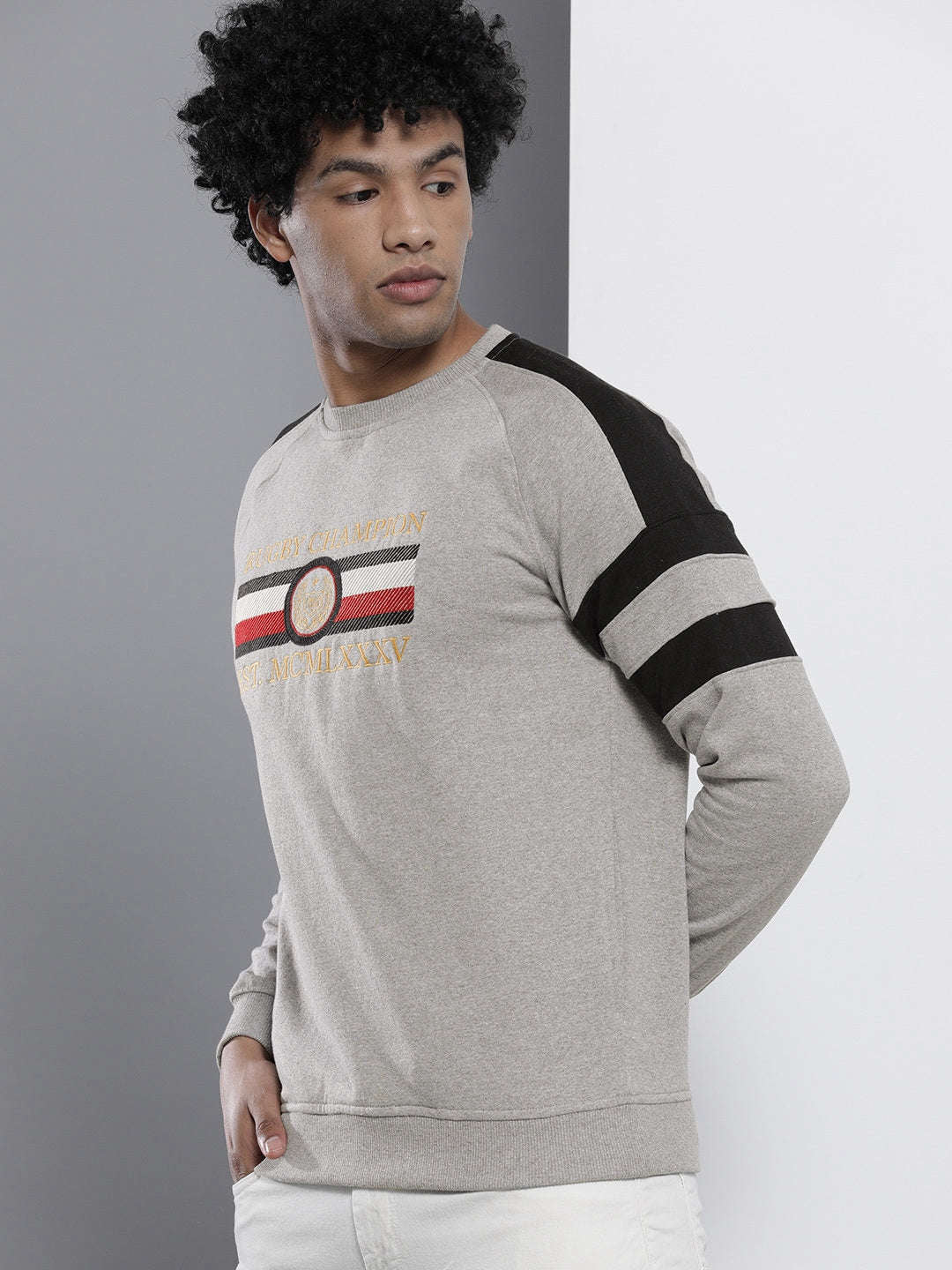 Shop Men's Embroidered Regular Fit Sweatshirt Online.