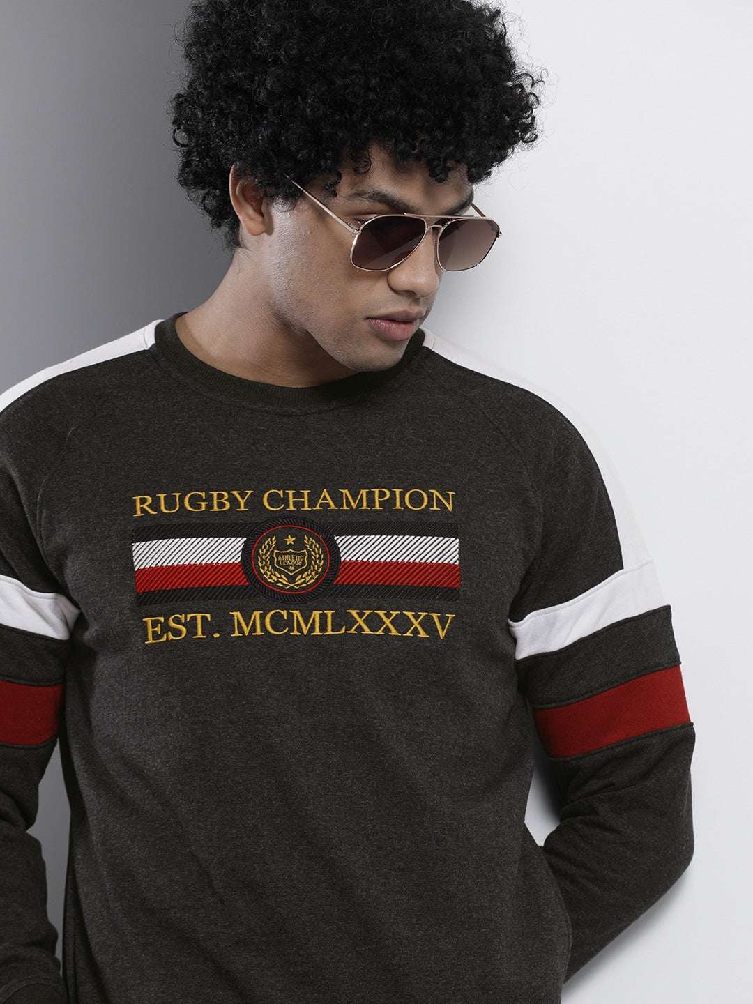 Shop Men's Embroidered Regular Fit Sweatshirt Online.