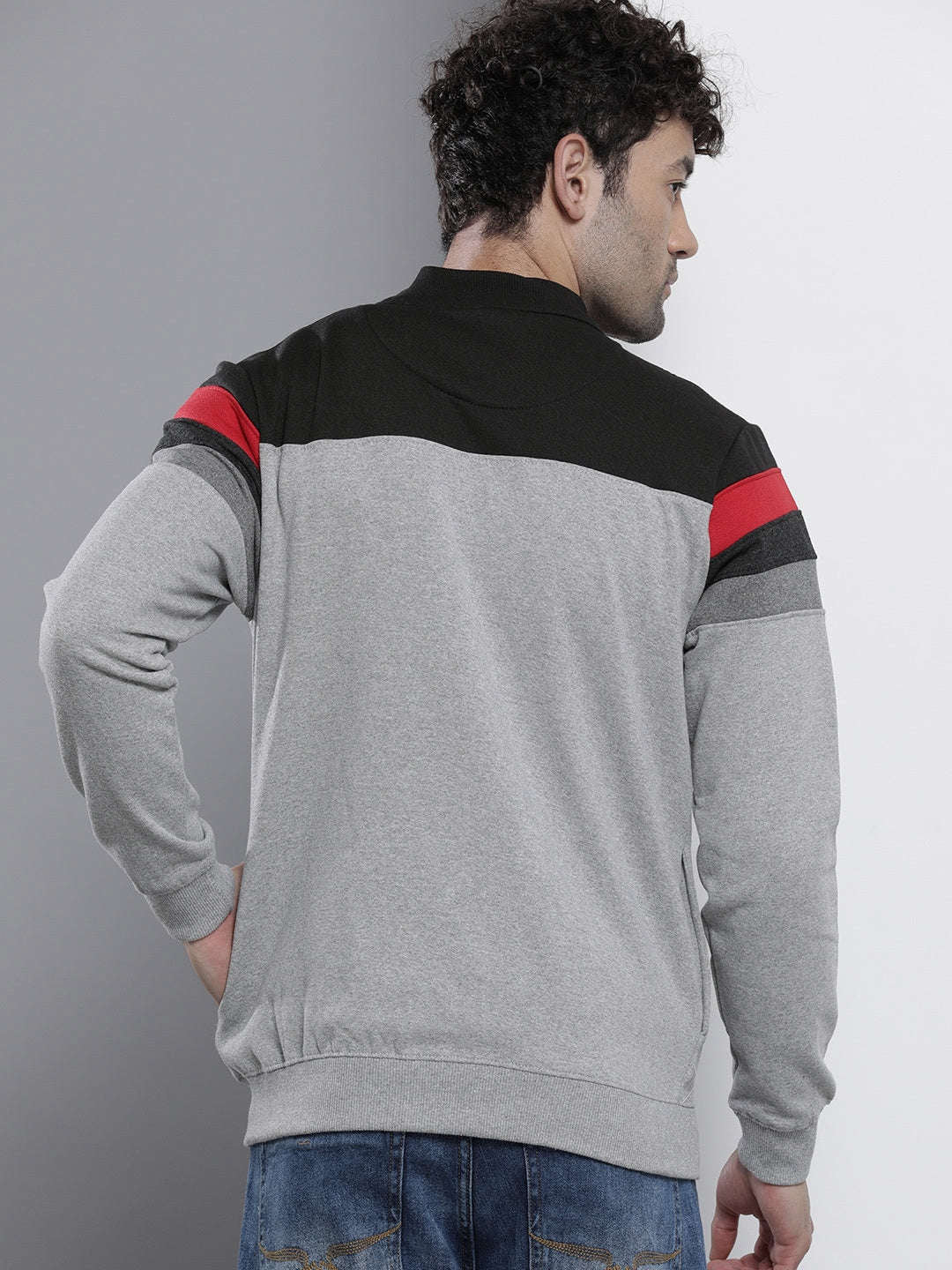 Shop Men's Colourblocked Regular Fit Sweatshirt Online.